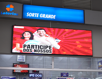 Lotérica em Franca – SP recebe painel de LED indoor da Mundo de LED