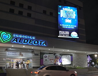 Mundo de LED instala painel de LED P8 de 60m² no Shopping Aldeota em Fortaleza - CE