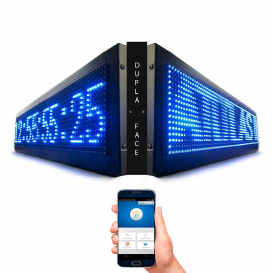 Painel De LED, Letreiro Digital luminoso 103cm x 23cm Alto Brilho - Dupla Face Painel De LED, Letreiro Digital luminoso 103cm x 23cm Alto Brilho - Dupla Face