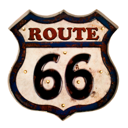 Luminária Route 66 Vintage Placa Led Decoração Nova Coleção 
