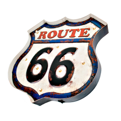 Luminária Route 66 Vintage Placa Led Decoração Nova Coleção 