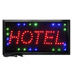 Letreiro De Led Pub Placa de Sinalização Escrito Hotel com Efeito Luminoso 48cm x 25cm