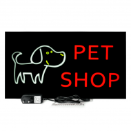 Placa De Led Pet Shop 44cm x 24cm Letreiro de Sinalização Luminoso Neon