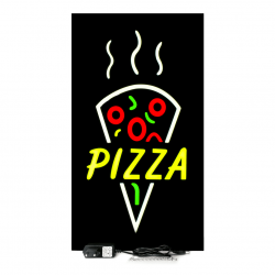 Letreiro Em Led 44cm x 24cm Placa Luminosa Escrito Pizza