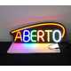 Placa Neon Flex 53cm x 20cm Aberto Letreiro Luminoso Placa Neon Flex 53cm x 20cm Aberto Letreiro Luminoso