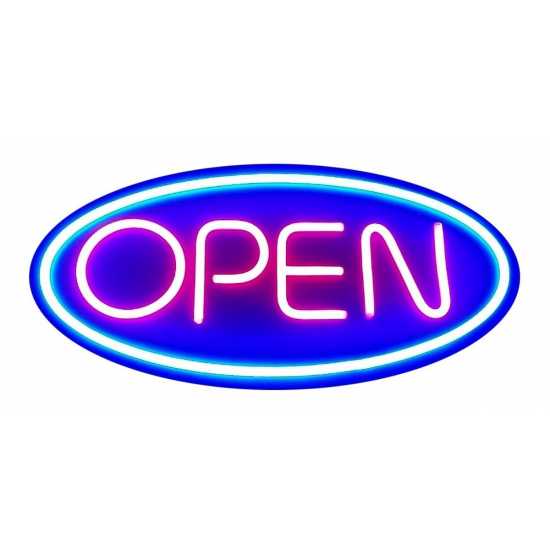 Placa Neon Flex 50cm x 25cm Open Letreiro Luminoso Placa Neon Flex 50cm x 25cm Open Letreiro Luminoso