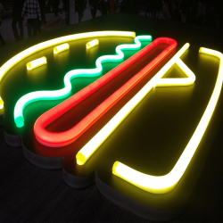 Placa Neon Flex 50cm x 40cm Hambúrguer Letreiro Luminoso 