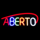 Placa Neon Flex 53cm x 20cm Aberto Letreiro Luminoso Placa Neon Flex 53cm x 20cm Aberto Letreiro Luminoso