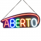 Placa Neon Flex 53cm x 20cm Aberto Letreiro Luminoso Placa Neon Flex 53cm x 20cm Aberto Letreiro Luminoso