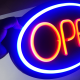 Placa Neon Flex 50cm x 25cm Open Letreiro Luminoso Placa Neon Flex 50cm x 25cm Open Letreiro Luminoso