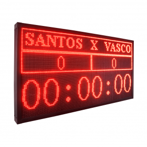 Painel de LED - Placar Digital 100cm x 71cm Com Controle Remoto - Uso Externo