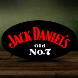 Placa LED Jack Daniel's  Letreiro de Sinalização Luminoso 43cm x 23cm Neon 