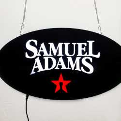 Placa LED Samuel Adams Letreiro de Sinalização Luminoso 43cm x 23cm Neon - Cerveja