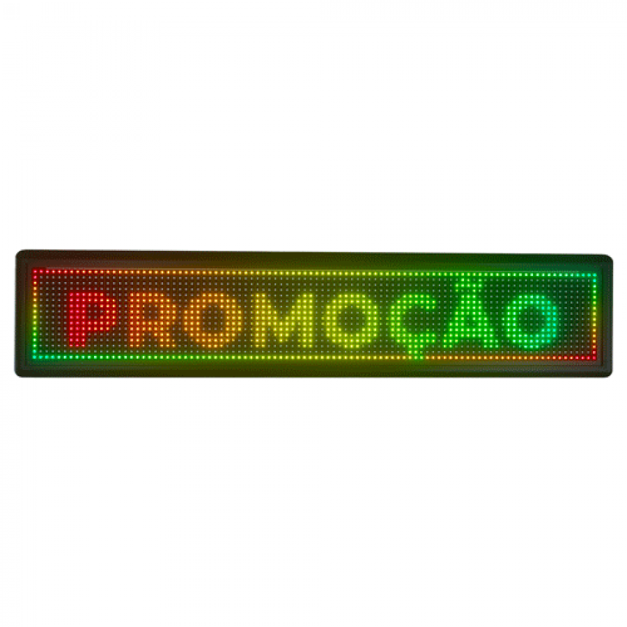 Painel De LED Colorido, Letreiro Digital 100cm x 20cm RGB P10 - Uso Interno Painel De LED Colorido, Letreiro Digital 100cm x 20cm RGB P10 - Uso Interno