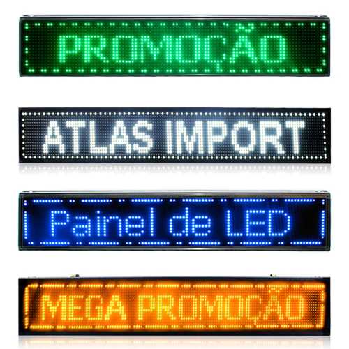 Painel De Led, Letreiro Digital Usb 100cm x 20cm Alto Brilho