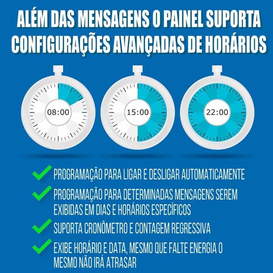 Painel De LED, Letreiro Digital 103cm x 23cm Alto Brilho