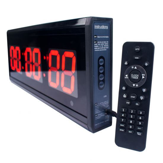 Relógio Cronômetro Temporizador Contagem com Temperatura e Alarme 48x18cm