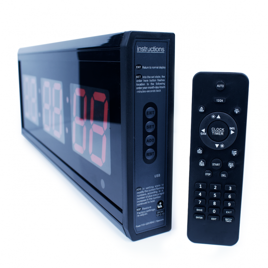 Relógio Cronômetro Temporizador Contagem com Temperatura e Alarme 48x18cm