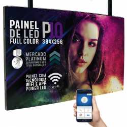 Painel de Led  3,84m x 2,56m Indoor Full Color Mídia P10 Para Shows E Eventos