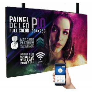 Painel de Led  3,84m x 2,56m Indoor Full Color Mídia P10 Para Shows E Eventos