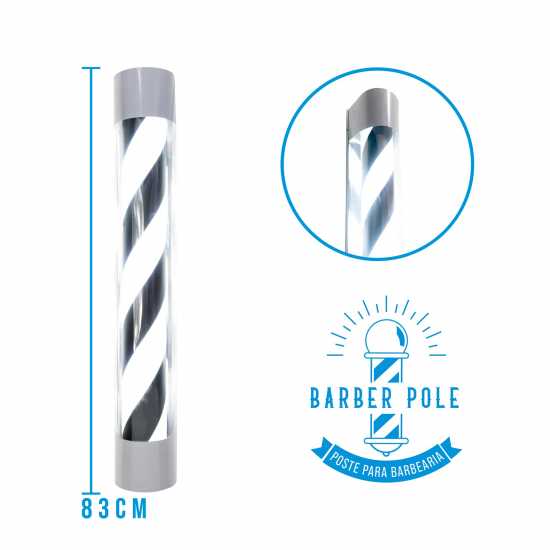 Barber Pole Giratório De Led Barbeiro 83cm Barber Pole Giratório De Led Barbeiro 83cm