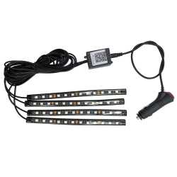 Fita de LED RGB Tuning Iluminação Interior Carro Aplicativo e Sensor Musica