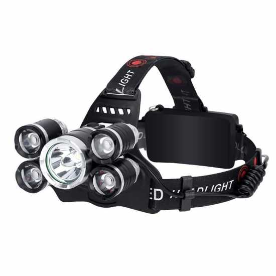 Lanterna De Cabeça Recarregável Profissional T6 Com 5 Leds Lanterna De Cabeça Recarregável Profissional T6 Com 5 Leds