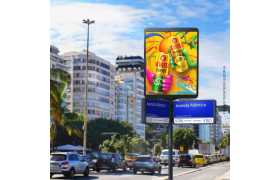 Outdoor Para Placa De Rua Digital LED P5 89cm x 71cm - Mobiliário Urbano Dupla Face