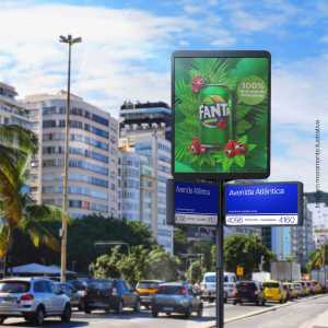Outdoor Para Placa De Rua Digital LED P5 90cm x 69cm - Mobiliário Urbano
