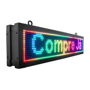 Painel De LED, Letreiro Digital luminoso RGB 100cm x 20cm - Dupla Face