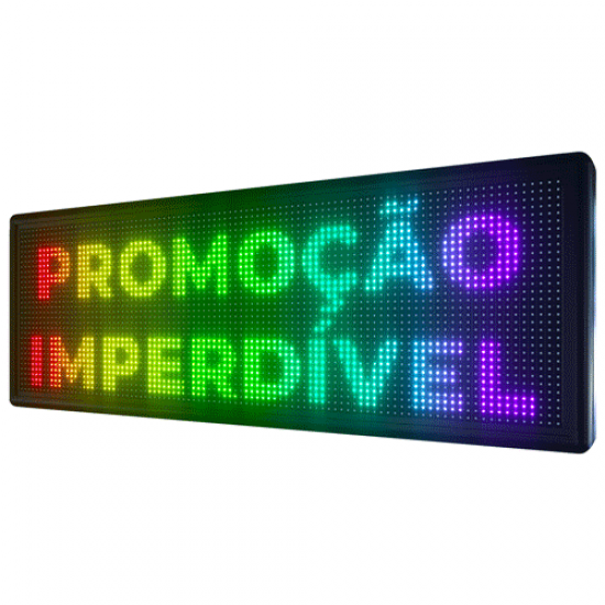 Painel De LED RGB, Letreiro Digital 103cm x 39cm Colorido USB P10 Painel De LED RGB, Letreiro Digital 103cm x 39cm Colorido USB P10