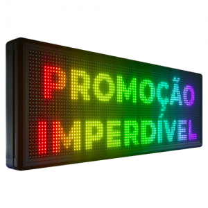 Painel De LED RGB, Letreiro Digital 103cm x 39cm Colorido P10 - Uso Externo