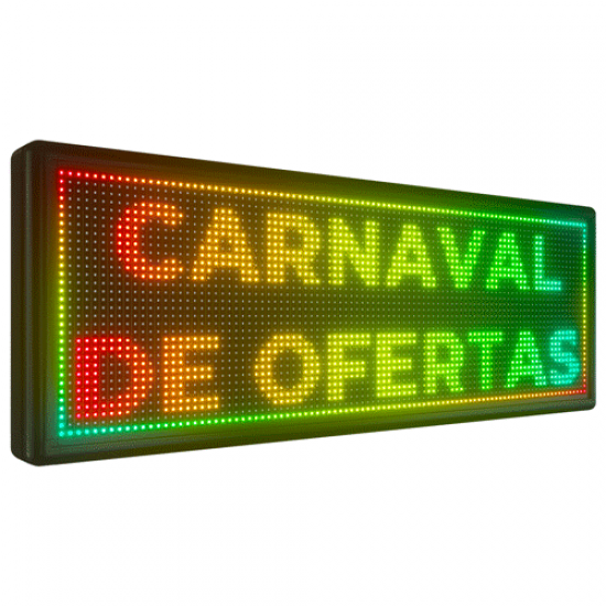 Painel De LED RGB, Letreiro Digital 103cm x 39cm Colorido USB P10 Painel De LED RGB, Letreiro Digital 103cm x 39cm Colorido USB P10