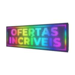 Painel de LED RGB 103cm x 39cm Colorido P10 Dupla Face
