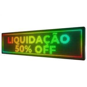 Painel De LED RGB, Letreiro Digital 135cm x 39cm Colorido  P10 - Uso Externo