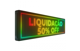 Painel De LED RGB, Letreiro Digital 135cm x 39cm Colorido  P10 - Uso Interno