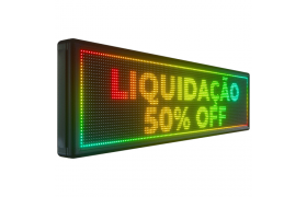 Painel De LED RGB, Letreiro Digital 135cm x 39cm Colorido  P10 - Uso Externo