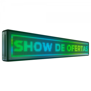 Painel de Led 135cm x 23cm P10 Colorido RGB - Uso Interno