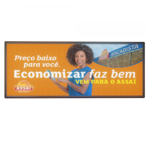 Painel De LED RGB, Letreiro Digital 167cm x 71cm Colorido P10 - Uso Externo