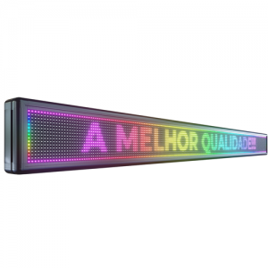 Painel De LED RGB, Letreiro Digital 2,64m x 23cm Colorido 
