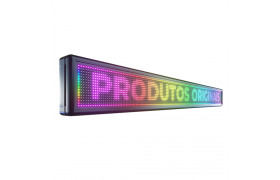 Painel De LED RGB, Letreiro Digital 232cm x 23cm Colorido P10 Usb e Wifi - Uso Indoor