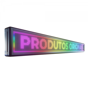 Painel De LED RGB, Letreiro Digital 199cm x 23cm Colorido P10 - Uso Externo