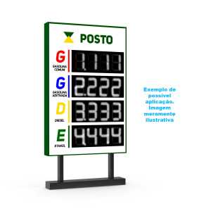Totem de LED Para Posto de Combustível 123cm x 48cm - Cor Branco Conexão Wifi