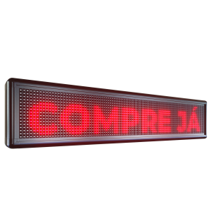 Painel Cronômetro  100cm X 20cm Uso Interno Vermelho  Wifi + Controle