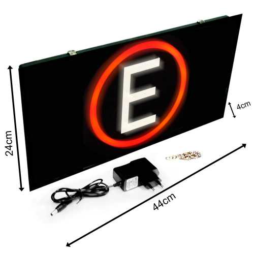 Placa De Led Estacionamento 44cm x 24cm Letreiro de 
