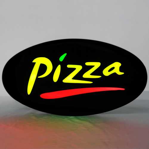 Placa De Led Pizza 43x23cm Letreiro de Sinalização 