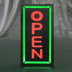 Placa De Led Open na Vertical 44cm x 24cm Letreiro Luminoso Neon
