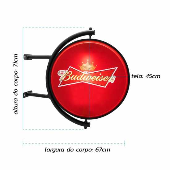 Orbite Luminoso Dupla Face Giratório Cerveja Budweiser Outdoor Orbite Luminoso Dupla Face Giratório Cerveja Budweiser Outdoor