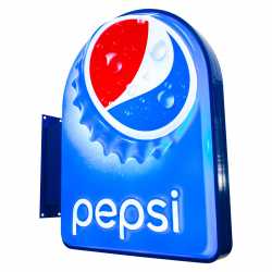 Letreiro Luminoso Pepsi 75cm Bar Dupla face Outdoor