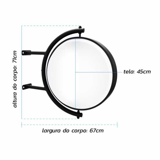 Orbite Luminoso Dupla Face Giratório Outdoor Branco Orbite Luminoso Dupla Face Giratório Outdoor Branco